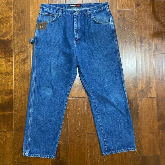 Wrangler Riggs Workwear Vintage Carpenter Blue Jeans Men's Size 40 x 32 - Picture 2 of 9